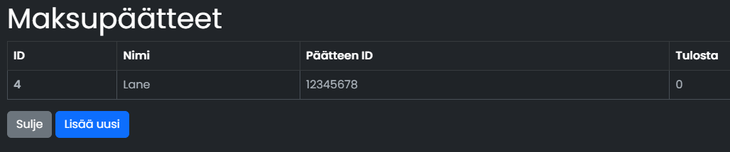 Maksupääte Payment terminal Shopikassa Shopify