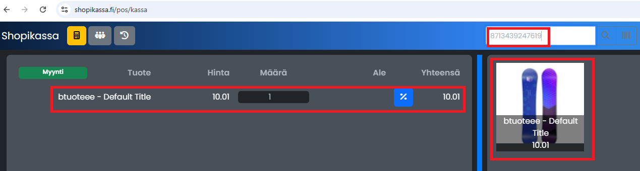 Shopikassa barcode EAN